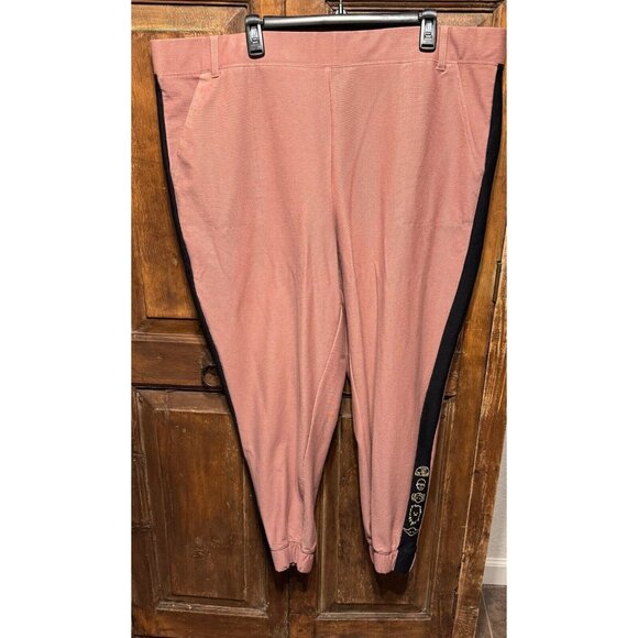 Disney's Star Wars Joggers Mauve Blush Black Stripe Gold Embroidered 2X - Picture 2 of 7